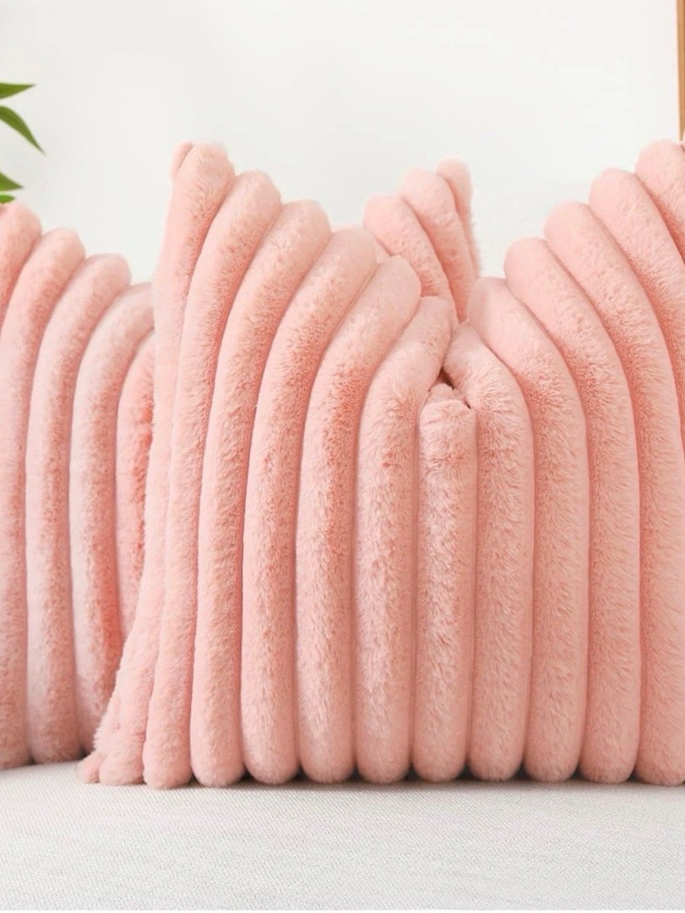 decorUhome Pack of 2 Faux Fur Plush Throw Pillow Covers